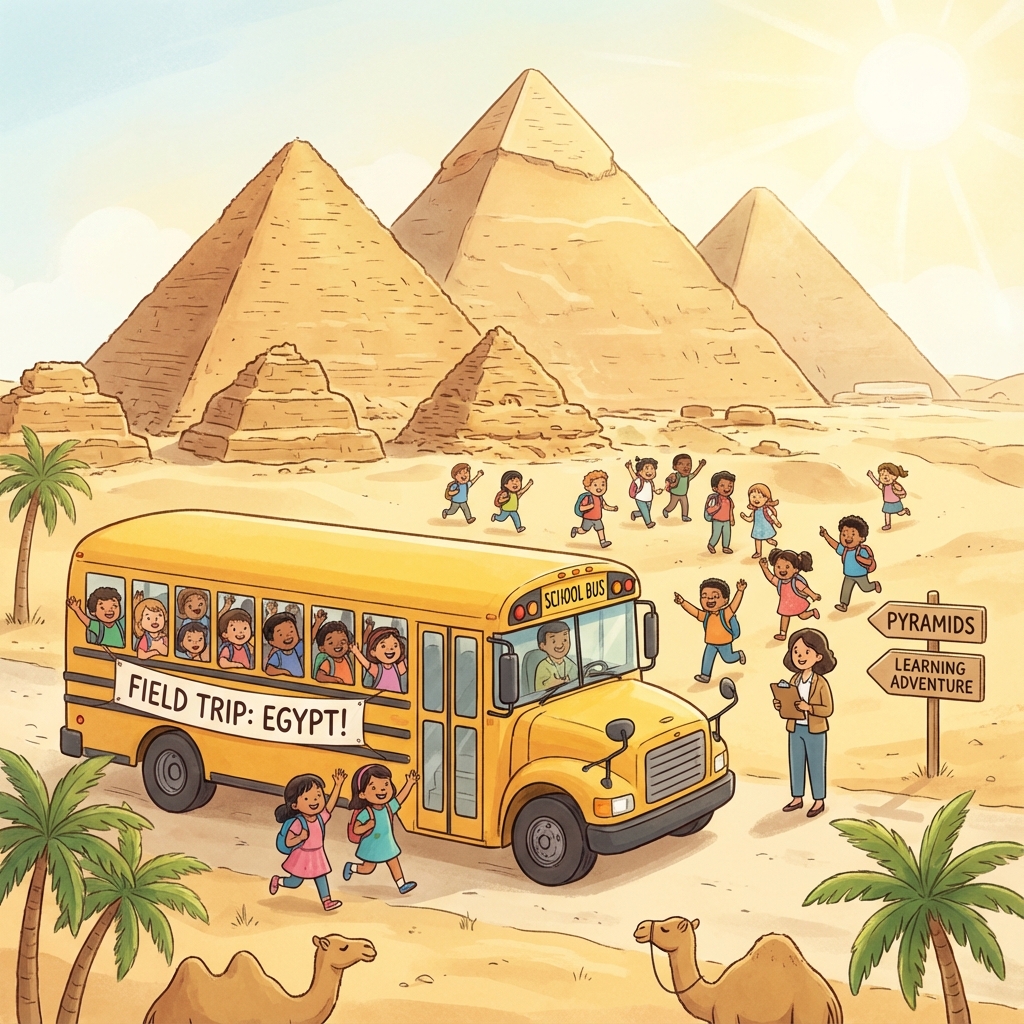 School bus at the Pyramids